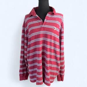American Eagle Outfitters vintage red striped polo shirt Size XL